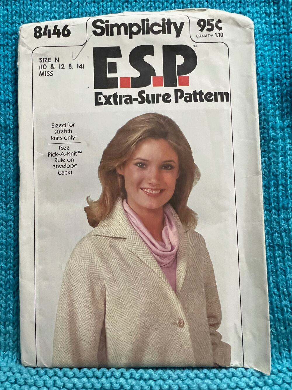 Simplicity 8446 Sewing pattern jacket shacket pattern 1980s size 10 12 14